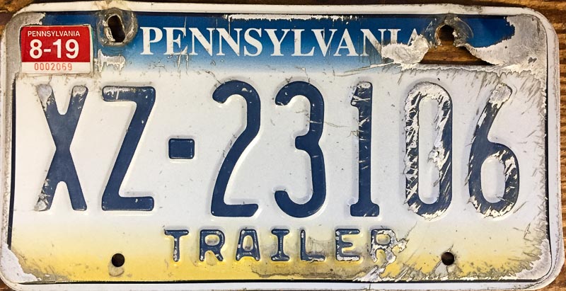 Replacing your Pennsylvania License Plate for Free, Old License Plate